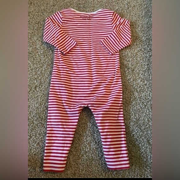 🖤BURBERRY BABY RED/WHT STRIPED ROMPER SIZE 12 MONTHS🖤 - Picture 2 of 7